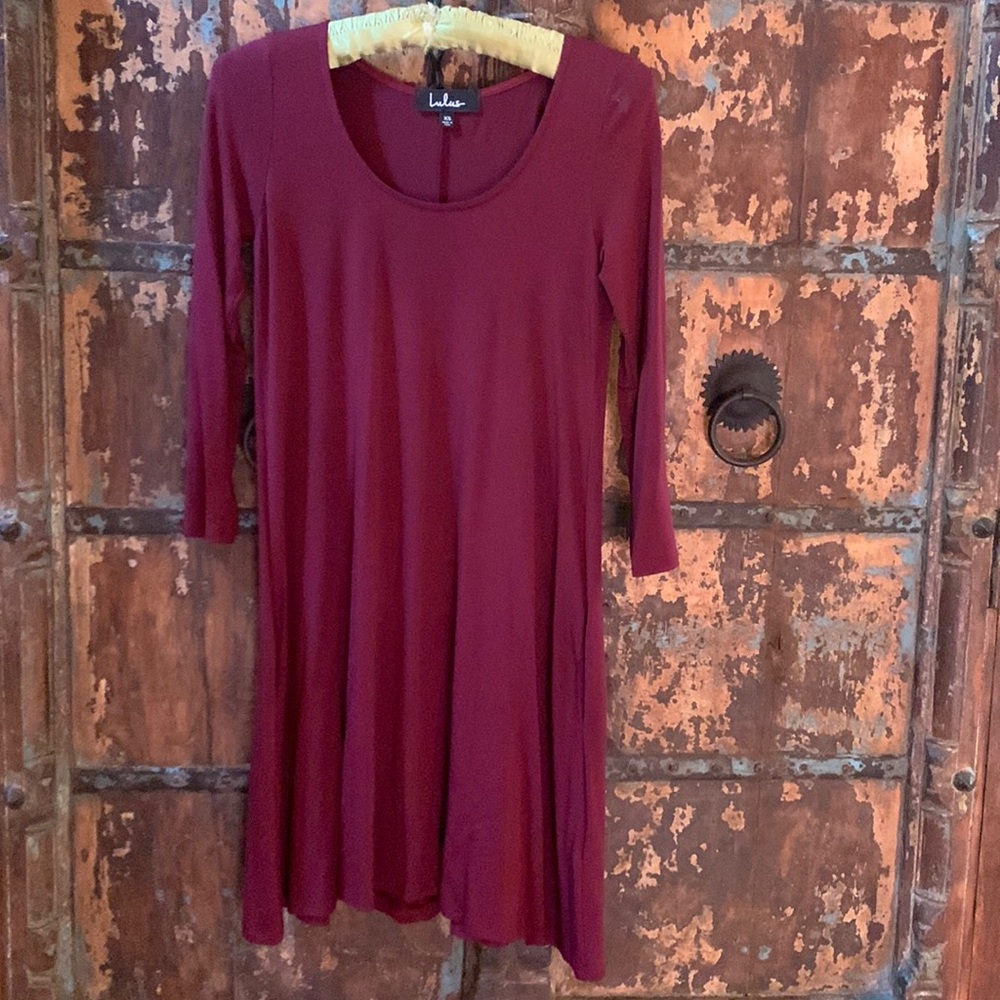 Red/Burgundy Sweater Dress w/pockets NWOT